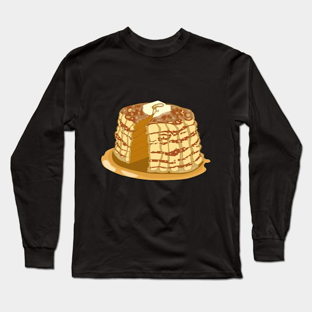 Pancakes for Breakfast Long Sleeve T-Shirt by SmokyWaterStudio